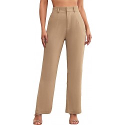 Summer Solid High Waist Wide Leg Trousers Office Work Pants