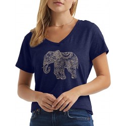 Hanes Women's Short Sleeve V-Neck Graphic T-Shirt