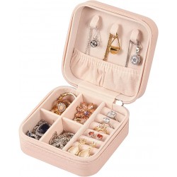 LETURE PU Leather Small Jewelry Box, Travel Portable Jewelry Case for Ring