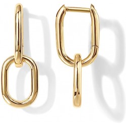 14K Gold Convertible Link Earrings