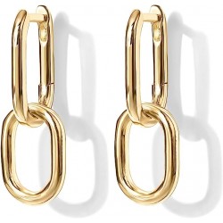 14K Gold Convertible Link Earrings