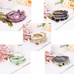 Stretch Bohemian Style Stretch Multilayered Boho Bracelet Set