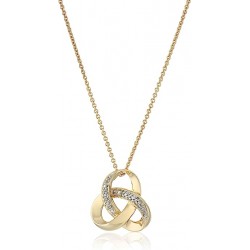 18K Gold over Sterling Silver Diamond Knot Pendant Necklace
