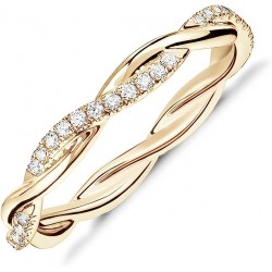 PAVOI 14K Gold Plated Cubic Zirconia Twisted Rope Eternity