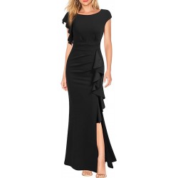 WOOSEA Women's Split Bodycon Mermaid Evening Cocktail Long Dress