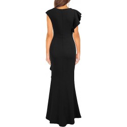 WOOSEA Women's Split Bodycon Mermaid Evening Cocktail Long Dress