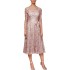 Alex Evenings Women's Tea Length Embroidered Dress