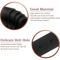 Women's PU Leather Belt Double O Ring Soft Faux Leather Waist Belt
